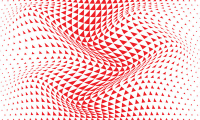 Poster - abstract red triangle halftone wave pattern can be used background, banner, poster.