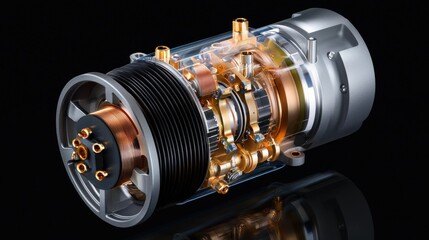 Poster - A close up of a machine with a lot of metal parts