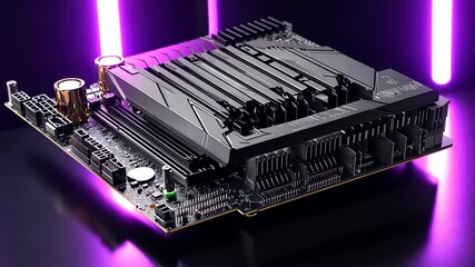 Poster - Motherboard technology showcase with glowing highlights and detailed circuit design