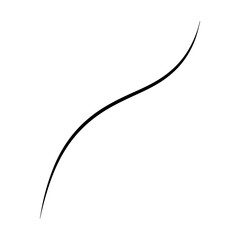 Poster - Elegant Flowing Curve, Abstract Line Art on White