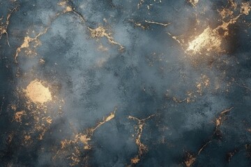 Poster - Elegant dark blue marble texture with golden veins for luxurious backgrounds and decorative designs