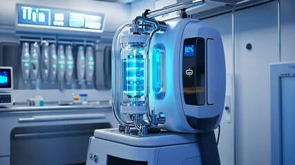 Poster - Futuristic research laboratory with advanced medical equipment for innovative technology