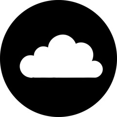 Poster - Minimalist Cloud Icon on Black Circular Backdrop