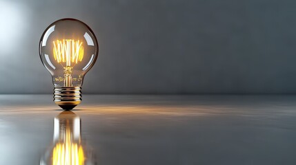 Aufkleber - Illuminating ideas a light bulb on display in minimalist room creative environment inspiration concept