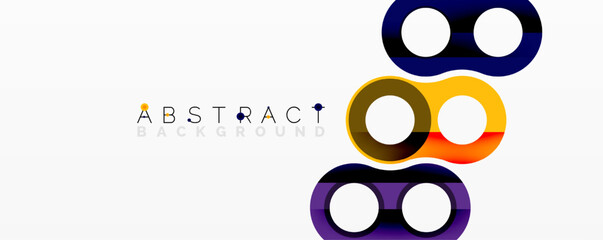 Poster - Abstract design. Overlapping circles create infinity symbol. Vibrant colors, modern aesthetic. Minimalist composition, clean lines.
