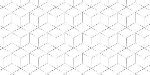 Fototapete - Vector seamless pattern with hexagon square cube geometric pattern shapes grid metal element texture design. abstract tiles gradient science web tech connection triangle diamond honeycomb hexagon art.