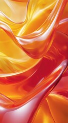 Poster - Dynamic interplay of amber and crimson hues in a captivating abstract fluid design creating a sense of warmth and energy perfect for modern backgrounds