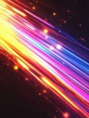Poster - Dynamic abstract background with vibrant light streaks and glowing particles creating a modern and energetic visual effect perfect for futuristic designs