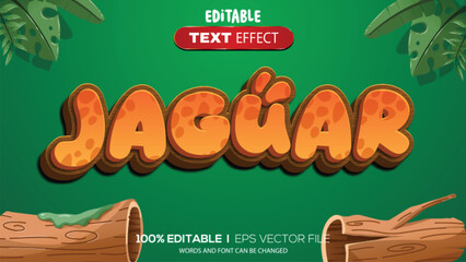 Poster - 3d text effect animal jaguar
