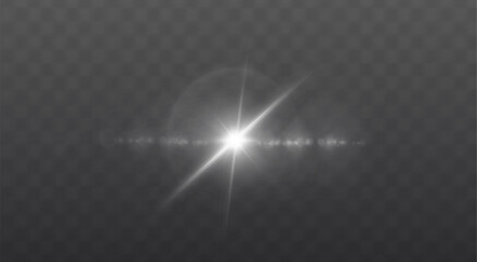 Poster - Radiant light and sunshine elements with glow, lens flares, and vibrant sunbeams. A perfect design for summer, weather, or seasonal graphics featuring shiny bursts and magical optical effects