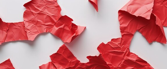 Fototapete - Abstract Red Torn Paper Background Texture Design