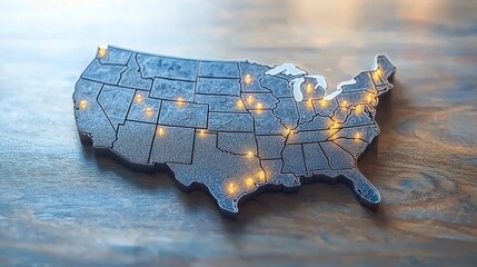 Poster - illuminated map of the united states highlighting central bank digital currency trial zones with bri