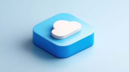 Poster - A heart on a blue square symbolizing love and care in digital connections and online community engagement