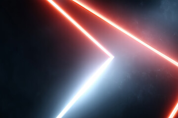 Poster - Dynamic background with sharp angular shapes and glowing red and white lines