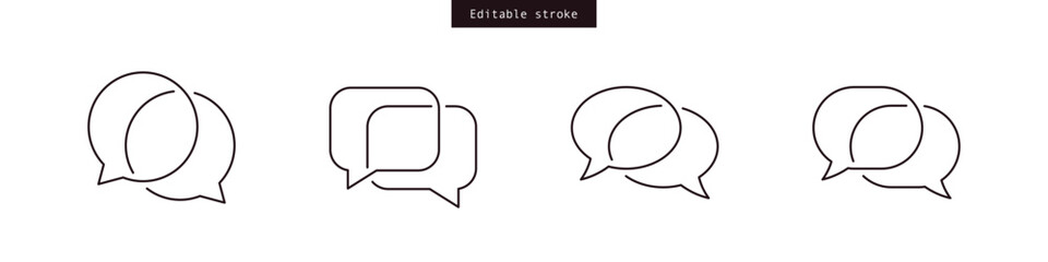 Leinwandbilder - Chat icons. chatting speech bubble symbol icon set . comment icon button . message talk bubble, communication, Conversation, icons | editable stroke, outline, line