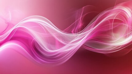 Poster - Elegant pink and white abstract wave background with smooth flowing lines and vibrant colors creating a modern and artistic visual design