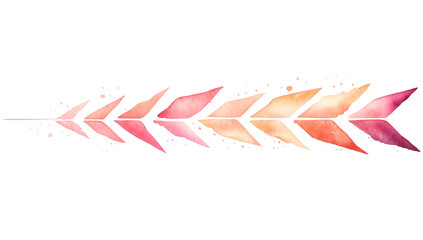 Aufkleber - Watercolor arrow design with shades of pink and orange on a pointing left on transparent background