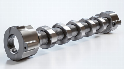 Poster - precision engineered camshaft: a detailed close-up shot of a meticulously crafted camshaft, showcasi