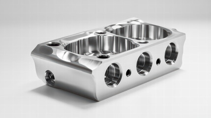 Poster - precision engineering: an expertly crafted metallic component, showcasing industrial design and tech