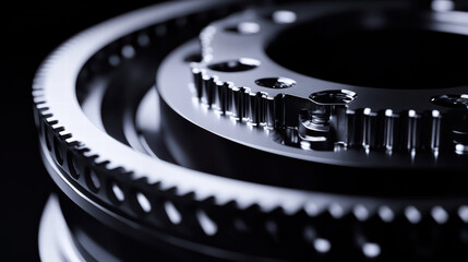 Poster - intricate gear mechanism: an detailed perspective of a complex gear mechanism showcases the precisio