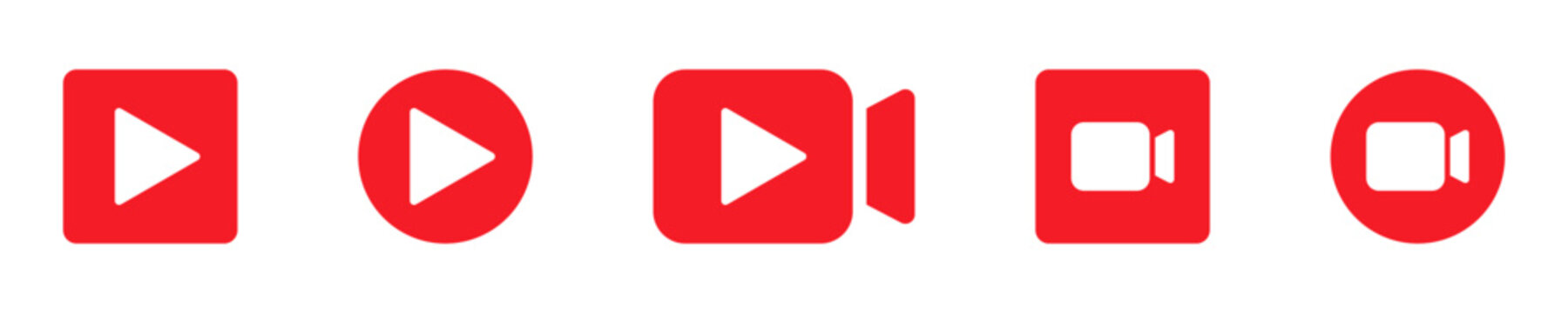 Set of isolated icons for streaming, live broadcast, blog, television, shows, live performances, news etc. Vector