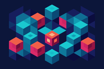 abstract colorful cubes