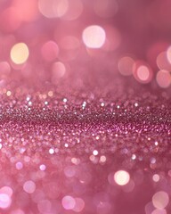 Poster - Sparkling pink glitter background with bokeh lights creating a festive and glamorous visual mood ideal for celebration