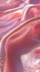 Poster - Luxurious pink silk fabric with shimmering glitter background evokes elegance and sophistication in a soft light