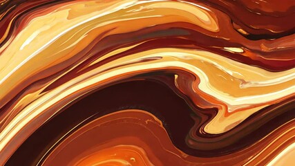 Poster - Swirling abstract background with dynamic interplay of light and dark brown and caramel tones resembling flowing liquid.