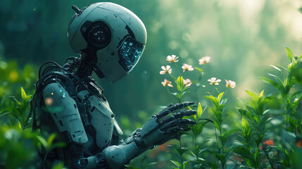 Poster - view of futuristic nano robots operating within the human body for advanced medical treatment, illustrating nanotechnology, precision healthcare, and biotechnology innovation.banner,copy space