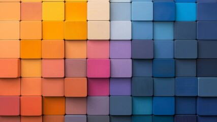 Poster - abstract background of colorful cubes