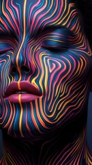 Poster - abstract fractal background with colorful lines