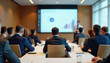 © Crazy Stock – Studio - Business Meeting Presentation with Financial Data on Screen