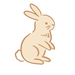 Wall Mural - hand drawn bunny. whimsical rabbit line art sketch