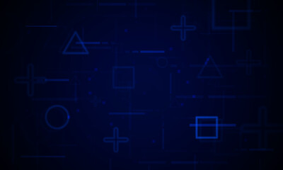 Poster - Abstract Game speed Light out technology and with neon triangles. Hitech communication concept innovation background, vector design