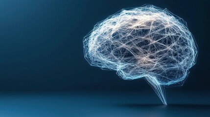 Poster - A conceptual representation of the human brain with interconnected neural networks, symbolizing cognition and intelligence.