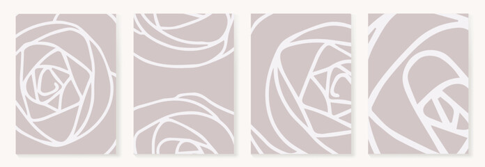 Wall Mural - abstract line art background vector. minimalist modern contour drawing. contemporary abstract art de