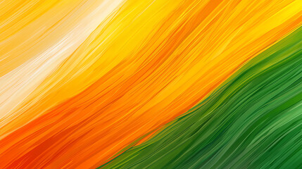 Aufkleber - A vibrant abstract illustration featuring flowing strokes of orange and green, perfect for creative projects and designs.