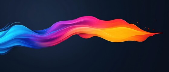 Wall Mural - abstract colorful wave on dark background concept of modern art, fluid design, and vibrant energy