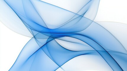 Fototapete - An abstract composition of blue flowing curves and shapes, creating a serene and modern visual effect.