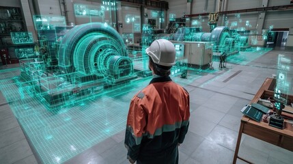 Poster - Visualization of Coal-Fired Power Plant Generator Room with Digital Overlay