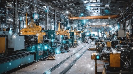 Poster - Heavy Duty Machinery in Modern Factory Environment with Technology Influence