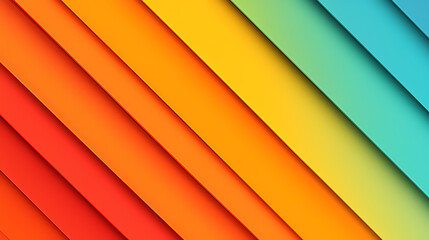 Leinwandbilder - Vibrant gradient stripes in orange, yellow, blue, and green create a dynamic and colorful background for design projects.
