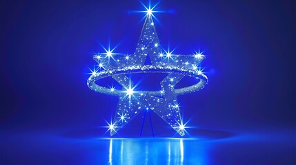 Poster - A beautiful glowing blue star decoration with an encircling halo