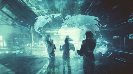 Poster - Digital Collaboration in a Global Business World with Map Background