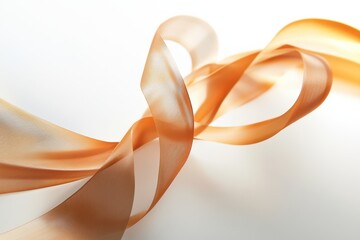 Fototapete - Elegant silky ribbon twists gracefully on a neutral background for creative decoration ideas