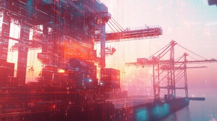 Poster - Digital Holograph Visualization of Cargo Port with Cranes
