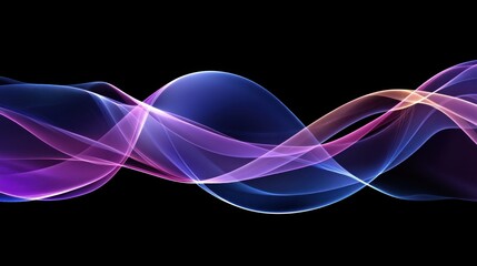Wall Mural - abstract artistic image featuring flowing colorful shapes against a black background
