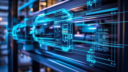 Leinwandbilder - Advanced digital system illustrating automation features and data processing insights : Generative AI