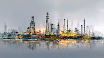 Poster - Artistic Representation of Future Industrial Landscape in Gigapixel Quality